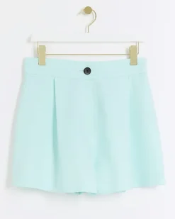 River Island Aqua linen blend high waisted shorts< Shorts