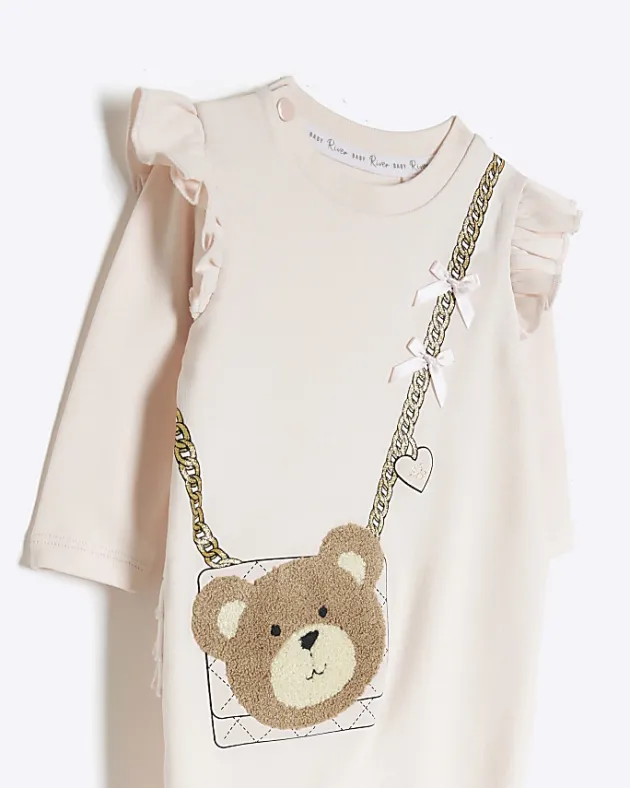 River Island Baby girls bear bag sleepsuit< 6 Mths - 2 Yrs