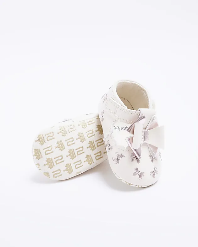River Island Baby girls Bow embroidered Shoes< Shoes & Boots