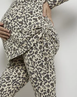 River Island Beige animal print maternity top< Maternity