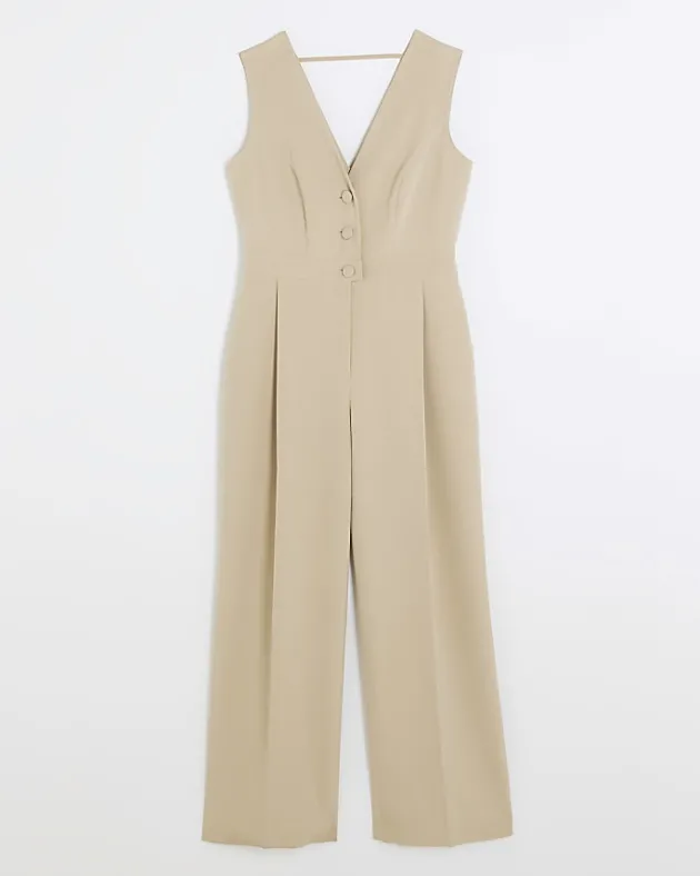 River Island Beige bow blazer jumpsuit< Jumpsuits & Playsuits