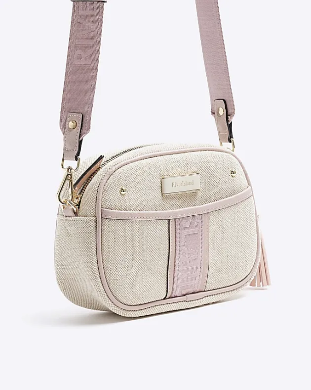 River Island Beige canvas cross body camera bag< Bags, Purses & Luggage