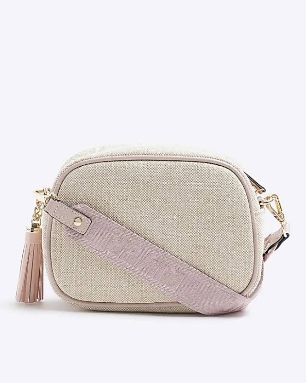 River Island Beige canvas cross body camera bag< Bags, Purses & Luggage