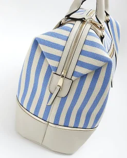 River Island Beige canvas stripe travel bag< Bags, Purses & Luggage