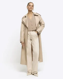 River Island Beige Cropped Waistcoat< Suits & Tailoring