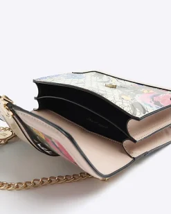 River Island Beige floral monogram satchel bag< Bags, Purses & Luggage