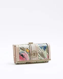 River Island Beige floral RI monogram purse< Bags, Purses & Luggage