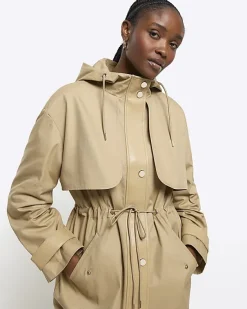 River Island Beige Hooded Parka Jacket< Coats & Jackets