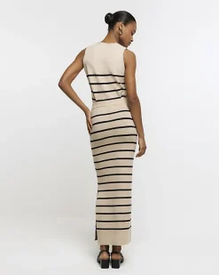 River Island Beige knit stripe maxi skirt< Skirts