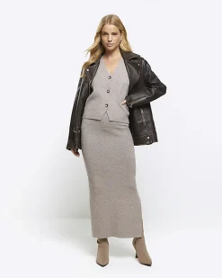 River Island Beige knit waistcoat< Co-ord Sets