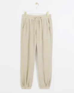 River Island Beige lyocell elasticated joggers< Trousers