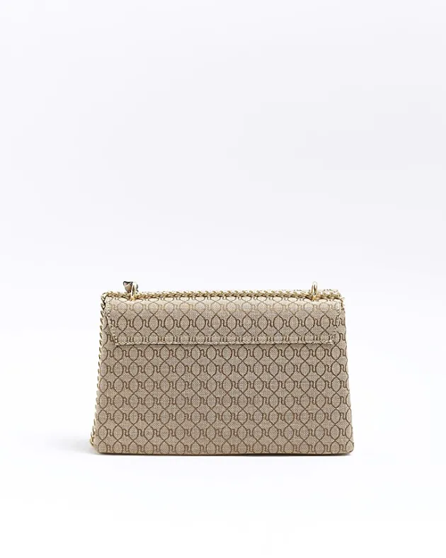 River Island Beige monogram chain shoulder bag< Bags, Purses & Luggage
