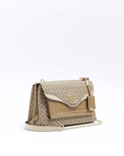 River Island Beige monogram chain shoulder bag< Bags, Purses & Luggage