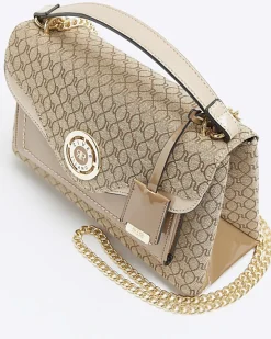 River Island Beige monogram chain shoulder bag< Bags, Purses & Luggage