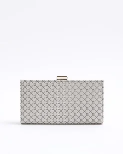 River Island Beige monogram clip top purse< Bags, Purses & Luggage