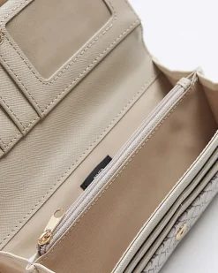 River Island Beige monogram clip top purse< Bags, Purses & Luggage