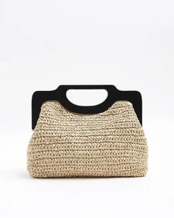 River Island Beige raffia clutch bag< Bags, Purses & Luggage