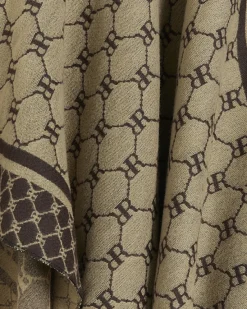 River Island Beige RI monogram cape< Accessories