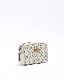 River Island Beige RI monogram makeup bag< Bags, Purses & Luggage
