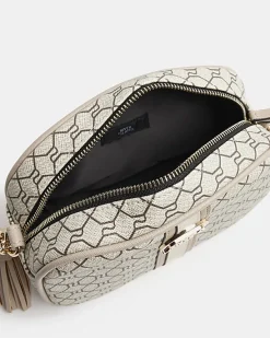 River Island Beige RI monogram print cross body bag< Bags, Purses & Luggage