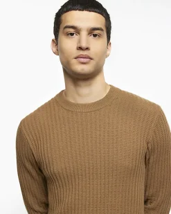 River Island Beige slim fit waffle texture jumper< Jumpers & Cardigans