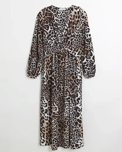 River Island animal print knot swing midi dress< Dresses