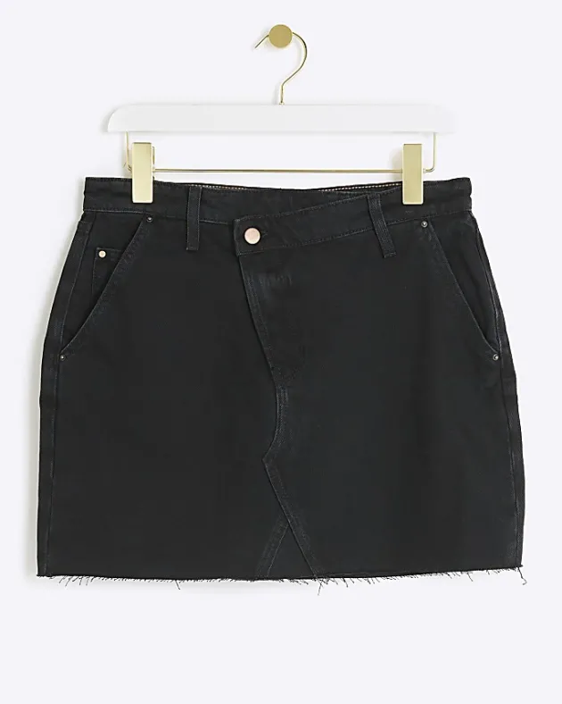 River Island asymmetric waist denim mini skirt< Skirts