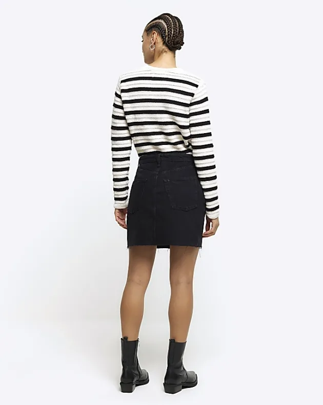 River Island asymmetric waist denim mini skirt< Skirts