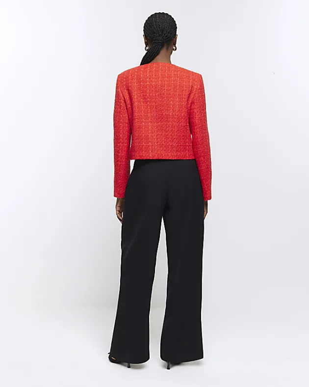 River Island asymmetric waist wide leg trousers< Trousers