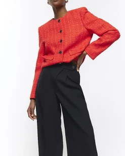 River Island asymmetric waist wide leg trousers< Trousers