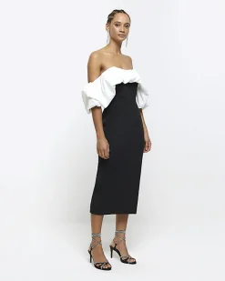 River Island bardot bodycon midi dress< Dresses