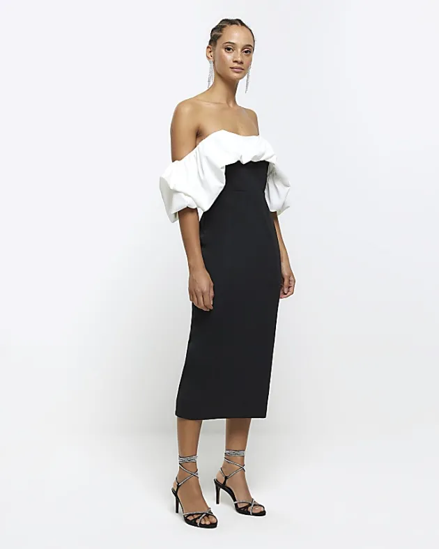 River Island bardot bodycon midi dress< Dresses