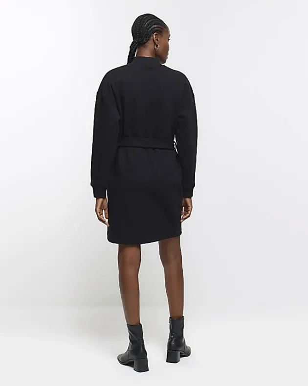 River Island Belted Sweatshirt Mini Dress< Dresses