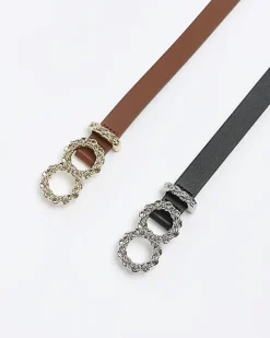 River Island buckle detail belt multipack< Accessories