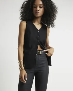 River Island bum sculpt flare coated jeans< Jeans