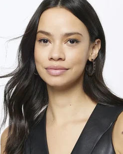 River Island Chain Thread Hoop Earrings< Jewellery