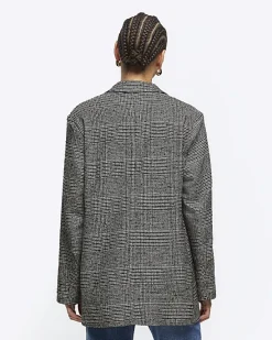 River Island check rolled sleeve blazer< Suits & Tailoring