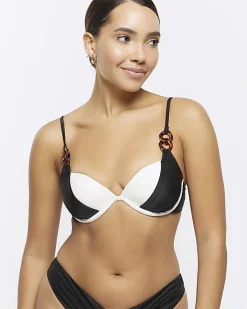 River Island colour bock plunge bikini top< Swimwear & Beachwear
