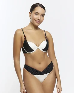 River Island colour bock plunge bikini top< Swimwear & Beachwear