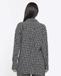 River Island crepe geometric oversized shirt< Co-ord Sets