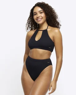 River Island crinkle halter bikini top< Swimwear & Beachwear