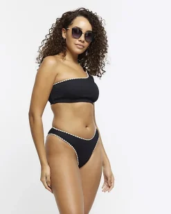 River Island crinkle stitched bikini top< Swimwear & Beachwear
