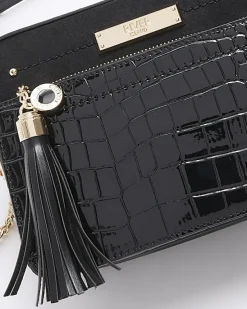 River Island croc embossed chain cross body bag< Bags, Purses & Luggage