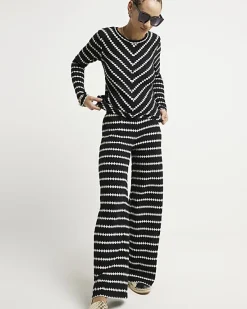 River Island crochet stripe long sleeve top< Co-ord Sets