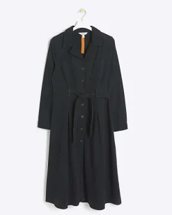 River Island denim belted midi shirt dress< Dresses