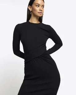 River Island drape front bodycon midi dress< Dresses