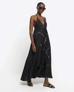 River Island embellished plunge beach maxi dress< Swimwear & Beachwear