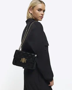 River Island embossed RI lock shoulder bag< Bags, Purses & Luggage
