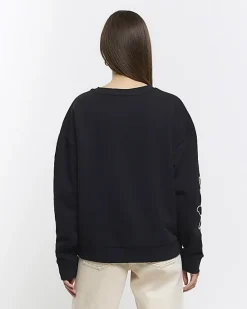 River Island embroidered floral sweatshirt< Loungewear
