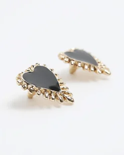 River Island Enamel Heart Stud Earrings< Jewellery